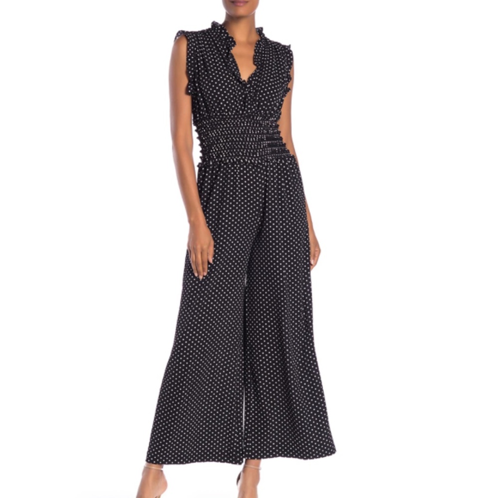 Polka Dot Smocked Jumpsuit | Max Studio London | New